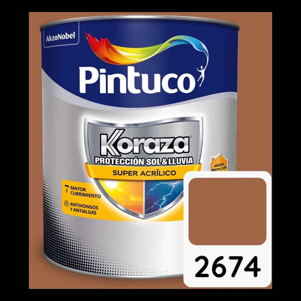 Pintura Koraza Ladrillo 2674 Súper acrílica Cuarto 0.95 L