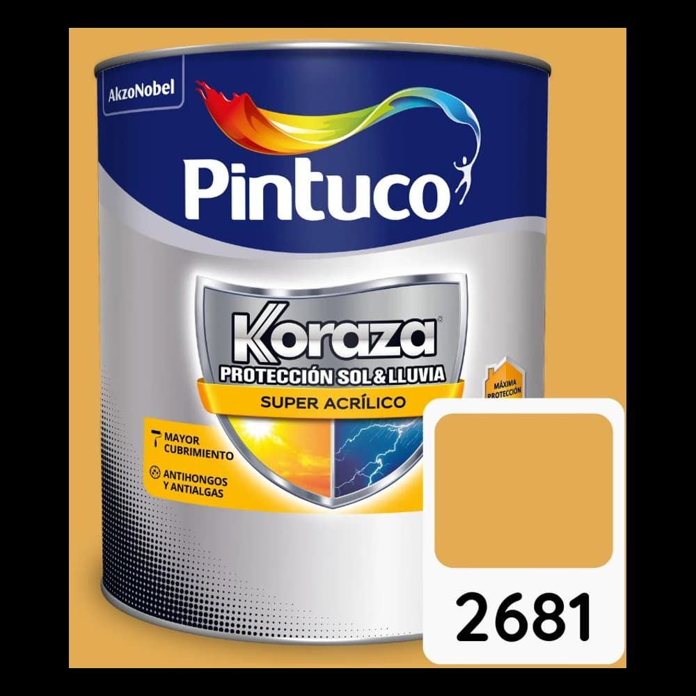 Pintura Koraza Amarillo tostado 2681 Súper acrílica Galón 3.79 L